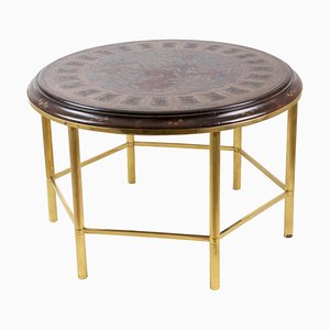 Tavolino da caffè in bronzo dorato e laccato, anni '50
