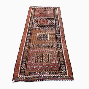 Grand Tapis Kilim Vintage Rouge, Vert, Noir et Or, Turquie, 1950s