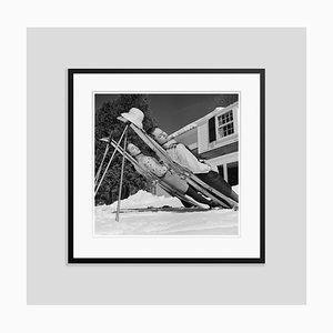 New England Skiing Silver Fibre Gelatin Print Framed in Black by Slim Aarons