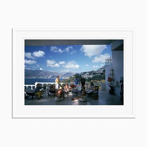 Guests At Villa Nirvana Oversize C Print Framed in White by Slim Aarons