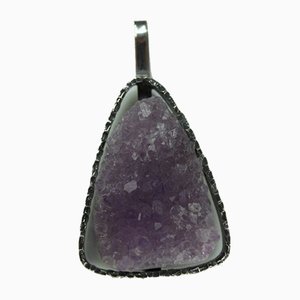 Pendant in 835 Silver with Amethyst Druse, 1950s