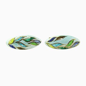 Enamel Earclips by Atelier Casanova for Atelier Casanova, 1950s, Set of 2