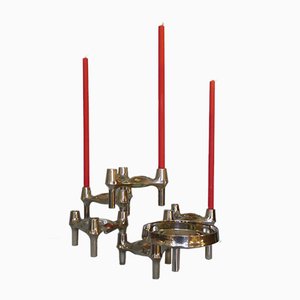 Mid-Century Modular Chrome Candleholders by Ceasar Stoffi & Fritz Nagel for BMF, 1960s, Set of 6