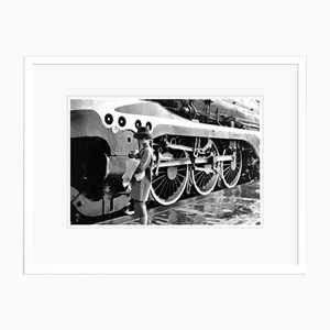 Hepburn and Engine Silver Gelatin Resin Print Framed in Black by Bert Hardy