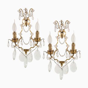 Antique Maria Teresa Swarovski Beaded Sconces, Wien, Set of 2