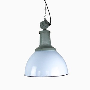 Vintage Light Blue Enamel Industrial Pendant Light from ELKO, 1960s