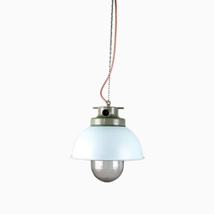 Lampada a sospensione vintage industriale blu-blu di TEP