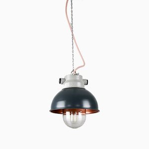 Petite Lampe à Suspension Vintage Industrielle Anthracite de TEP