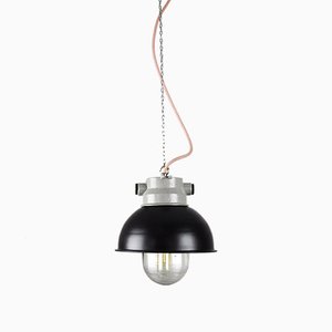 Vintage Dark Blueberry Small Industrial Pendant Lamp from TEP