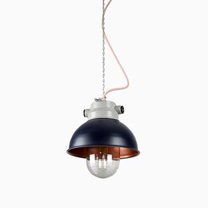 Vintage Dark Purple Small Industrial Pendant Lamp from TEP