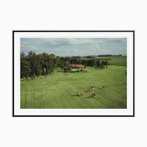 Polo Match Oversize C Print Framed in Black by Slim Aarons