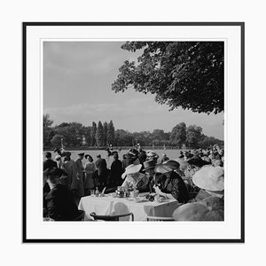 French Polo Crowd Silver Fibre Gelatin Print Framed in Black by Slim Aarons