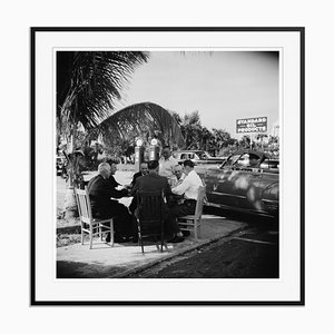 Florida Card Game Silver Fibre Gelatin Print Framed in Black by Slim Aarons