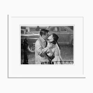 Stampa George Peppard e Audrey Hepburn a cornice bianca