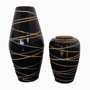 Fat Lava Ceramic Vases from Scheurich, 1960s, Set of 2