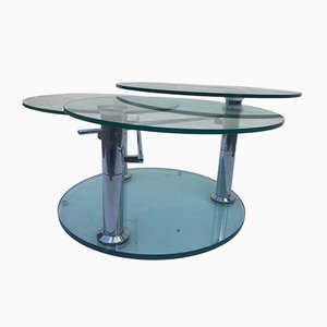 Coffee Table with 3 Removable Glass Shelves, 1980s
