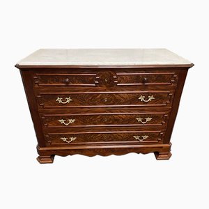 French Mahogany Chest of Drawers with Marble Top