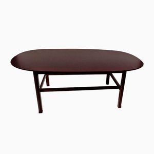 Large Italian Mahogany Low Coffee Table in the style of Ico & Luisa Parisi, 1950s