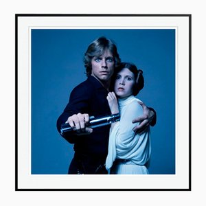 Luke and Leia by Terry O'Neill Framed in Black by Terry O'Neill