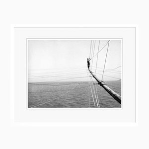 Fisherman on a Trabucco Oversize Archival Pigment Print Framed in White by Für Kunst Und Geschichte