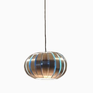 Lampe à Suspension Lamello Bicolore en Aluminium par Henri Mathieu