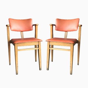 Chaises Style Lajos Kozma Rouges Art Deco, 1940s, Set de 2