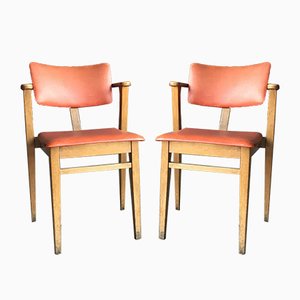 Set of Art Deco Lajos Kozma Style Red Chairs, 1940s