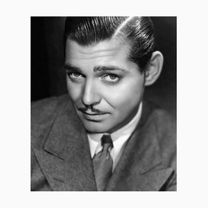 Impresión de Clark Gable Pigment Archment enmarcada en negro