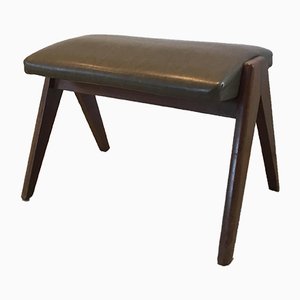 Taburete vintage con el estilo de Pierre Jeanneret, años 60