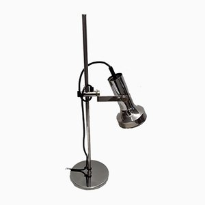 Vintage Multi-Adjustable Chromed Metal & Black Plastic Desk Lamp