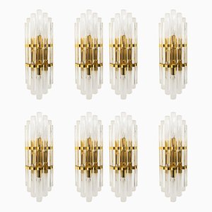 Brass Sconces from Venini, 1978, Set of 8