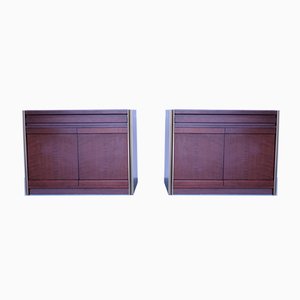 Meubles de Rangement Mid-Century en Noyer et Laiton Tanganyika par Luciano Frigerio, Set de 2