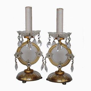Lámparas de mesa vienesas de cristal de Lobmeyr, años 50. Juego de 2