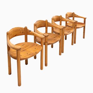 Pinewood Carver Dining Chairs by Rainer Daumiller, 1980s, Set of 4
