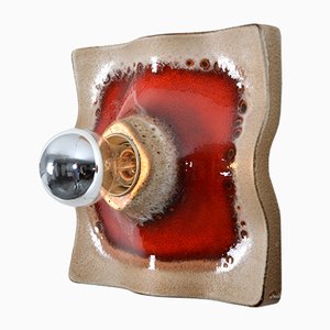 Applique Fat Lava in ceramica di Hustadt Leuchten, anni '70