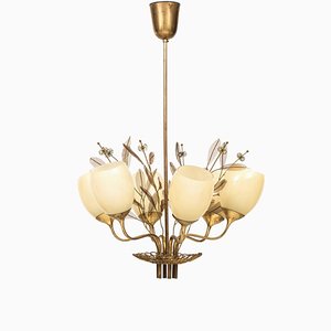 Lámpara de techo modelo 9020/6 finlandesa de Paavo Tynell para Taito Oy, años 50