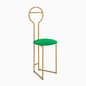 Joly IV Chairdrobe - Estructura de metal dorado lacado con asiento tapizado de terciopelo italiano