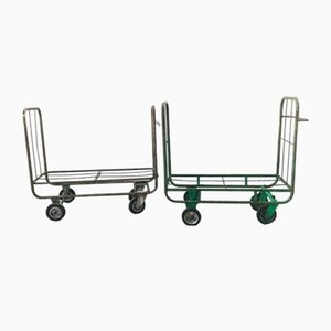 Mid-Century Industrial Style Trolleys, Set of 2