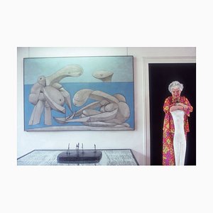 Peggy Guggenheim Oversize C Print Framed in Black by Slim Aarons