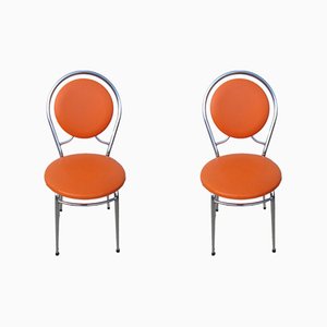 Chaises d'Appoint Orange, 1970s, Set de 2