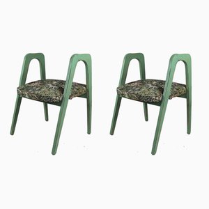 Ensemble de Tabourets Vintage Verts