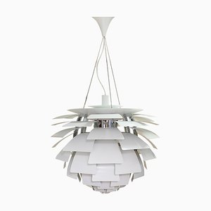 Lampada da soffitto PH Artichoke Mid-Century bianca di Poul Henningsen per Louis Poulsen