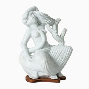 Sculpture Léda et le Cygne par Stig Lindberg pour Gustavsberg, 1940s