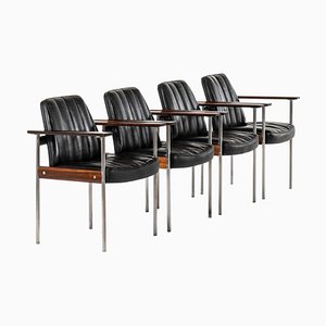 Norwegian Rosewood Model 1001 Armchairs by Sven Ivar Dysthe for Dokka Møbler, 1959, Set of 4