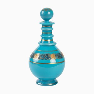 Antique Carafe in Turquoise Blue Opaline