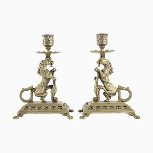 Napoleon III Kerzenständer aus Bronze, 19. Jh., 2er Set