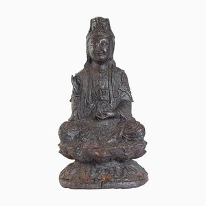 Gusseisen Buddha mit Brauner Patina