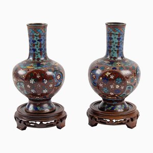 Vases en Bronze Cloisonné, Japon, 1900s, Set de 2
