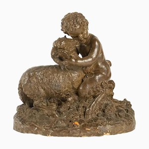 19th Century Napoleon III Terracotta after Clodion a Wildlife and Aries
