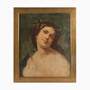 19th Century Portrait Representing a Romantic Pose of a Woman